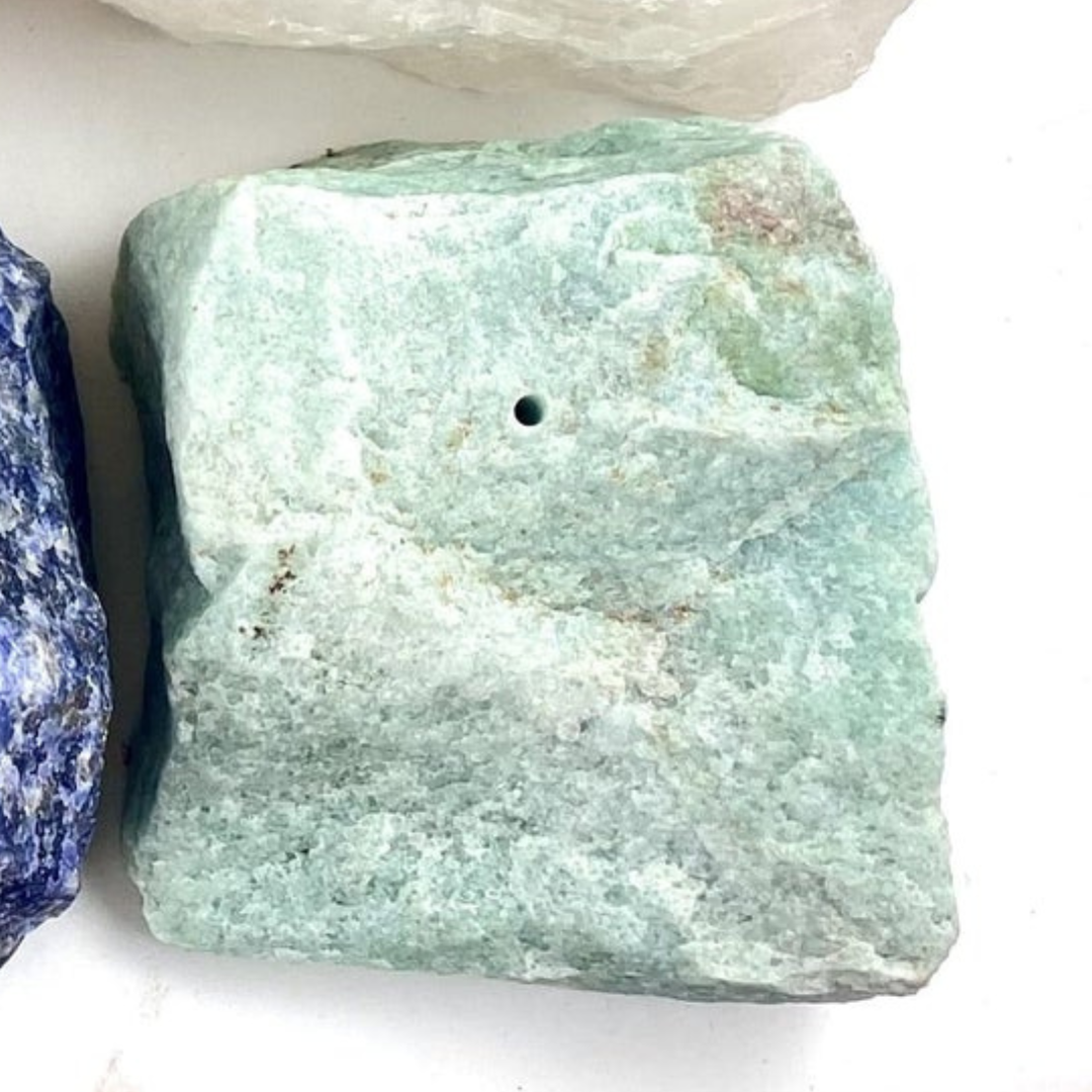Rough Stone Incense Holder - Green Quartz