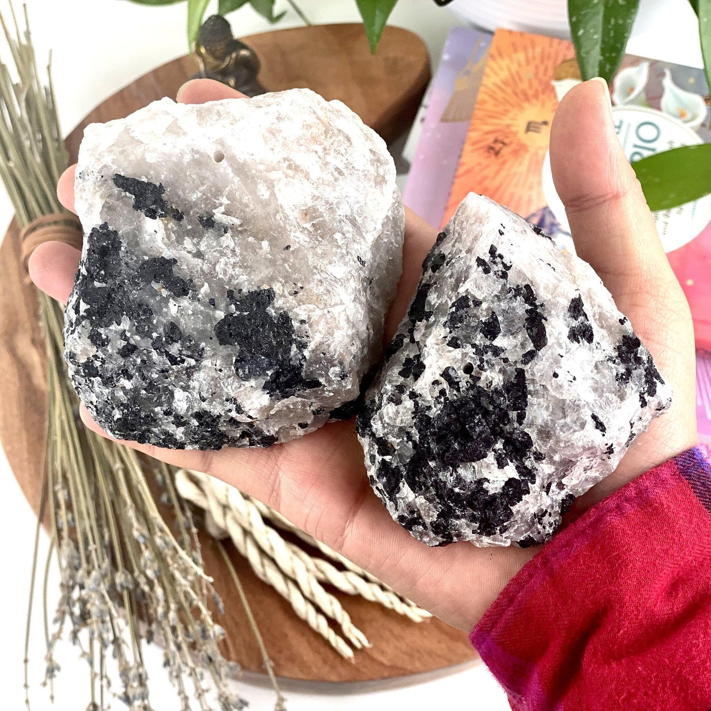 Rough Stone Incense Holder - Tourmalinated Quartz